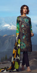 Un-Stitched 3pc Printed Embroidered Cambric Shirt with Wool Net Dupatta (WK-423A)