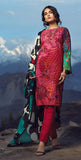 Un-Stitched 3pc Printed Embroidered Cambric Shirt with Wool Net Dupatta (WK-423B)